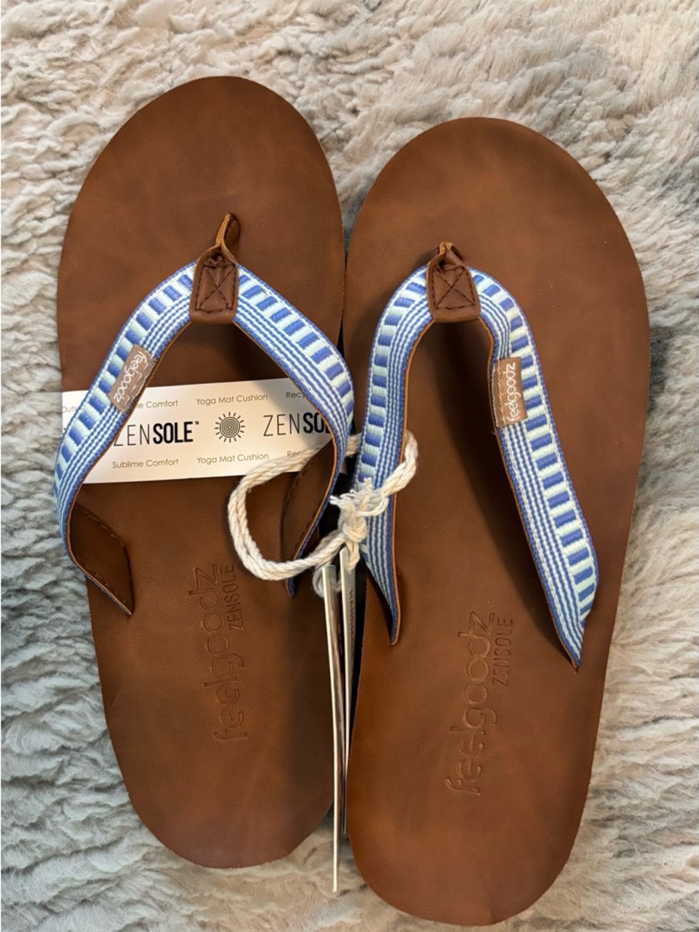 Feelgoodz zensole women’s flip flops size 8